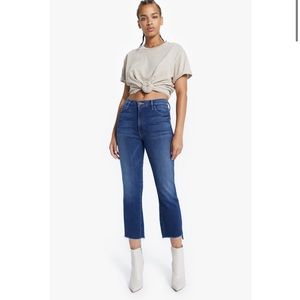 MOTHER The Insider Crop Step Fray Jeans Size 27